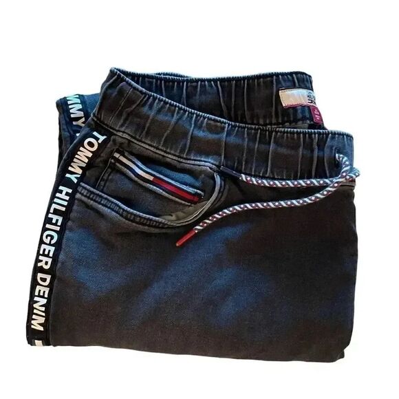 Tommy Hilfiger Black Pull On Drawstring Closure Cotton High Rise Denim Skinny Lo - Picture 7 of 12
